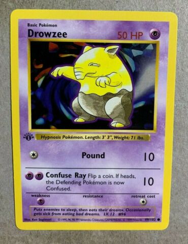Drowzee - 49/102 - Common - Shadowless Edition 1st Edition
