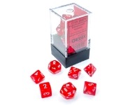 20374 Translucent Mini-hedral™ Red/white 7-Die Set