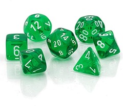 20375 Translucent Mini-hedral™ Green/white 7-Die Set