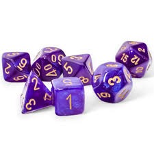 20587 Borealis® Mini-hedral™ Royal Purple/gold Luminary™ 7-Die Set