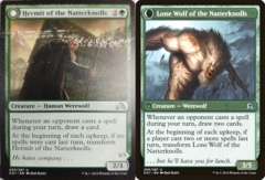 Misprint - Hermit of the Natterknolls // Lone Wolf of the Natterknolls - Shadows over Innistrad