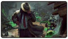 Fallout® Mysterious Stranger Black Stitched Standard Gaming Playmat for Magic: The Gathering