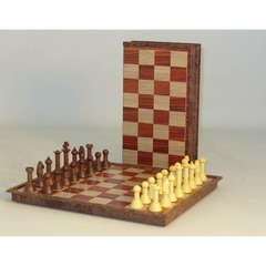 CHESS: WOOD-TONE FOLDING MAGNETIC 11-INCH