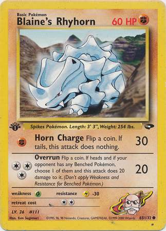 Blaines Rhyhorn - 65/132 - Common - 1st Edition