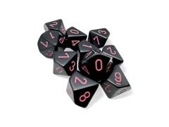 Chessex Dice CHX 25248 Opaque Black/Pink Set of 10 D10