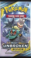 Pokemon Sun & Moon SM10 Unbroken Bonds Booster Pack -- Machamp & Marshadow Pack Art