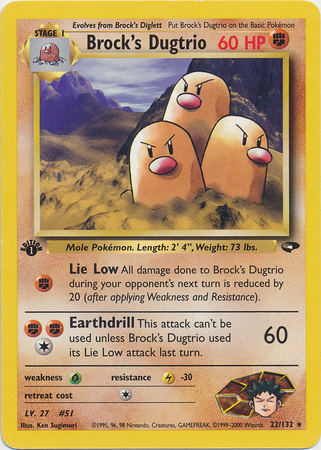 Brocks Dugtrio - 22/132 - Rare - 1st Edition