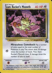 Team Rocket's Meowth 18 Non-Holo Promo - 2000 Pokemon League