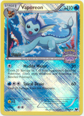 Vaporeon 25/108 Crosshatch Holo STAFF Promo - 2013 State Championships