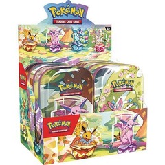 Pokemon SV8.5 Prismatic Evolutions Mini Tins Display Box - ALL 8 Mini Tins