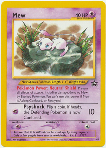 Mew Lilypad #47 Non-Holo Black Star Promo - 2002 Pokemon League