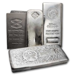 100 oz Silver Bar - Various Manufacturers