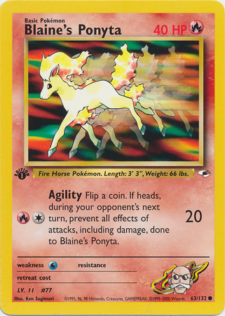 Blaines Ponyta - 63/132 Common - 1st Edition