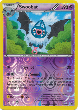Swoobat - 37/98 - Rare - Reverse Holo