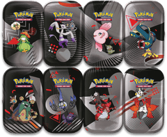Pokemon SV10.5 Black Bolt & White Flare Mini Tins Display Box - ALL 8 Mini Tins -- NO REFUNDS OR CANCELLATIONS, ALL SALES ARE FINAL