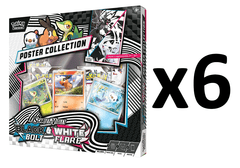 Pokemon SV10.5 Black Bolt & White Flare Unova Poster Collection Box CASE (6 Boxes) -- NO REFUNDS OR CANCELLATIONS, ALL SALES ARE FINAL