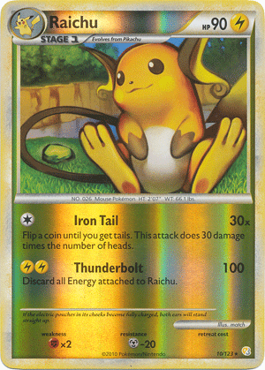 Raichu - 10/123 - Rare - Reverse Holo