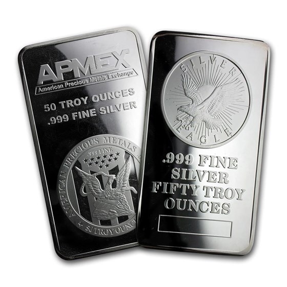 50 oz Silver Bar - Various Manufacturers