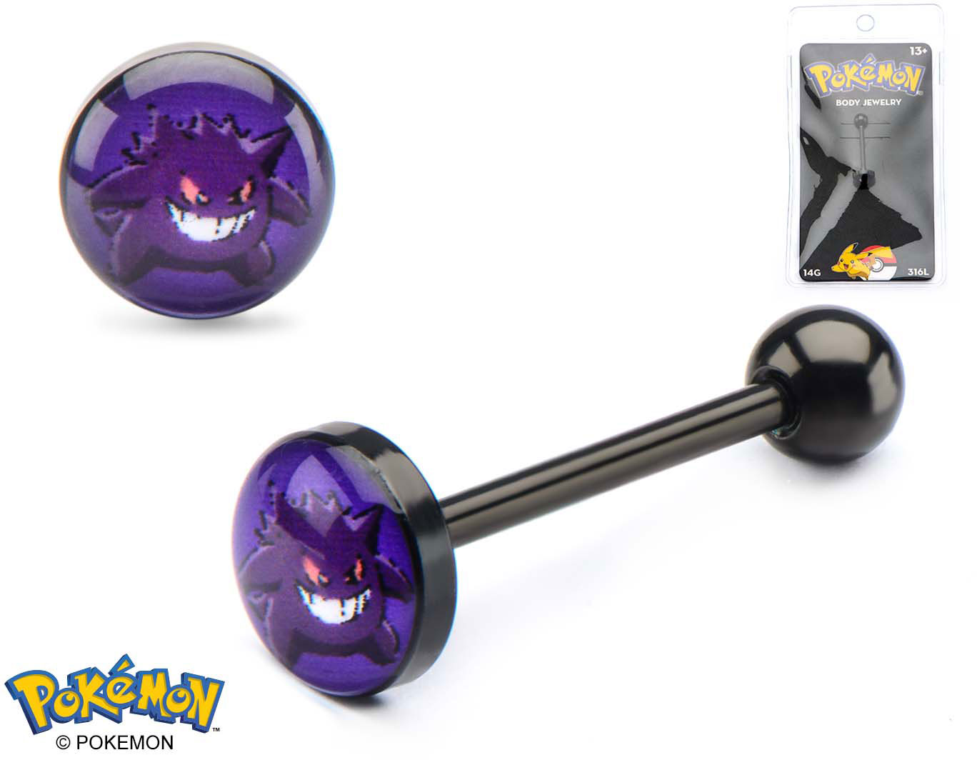 Gengar 14-Gauge 5/8 Steel Tongue Barbell