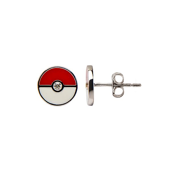 Pokeball Sterling Silver Stud Earrings