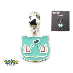 Bulbasaur Head Sterling Silver Dangle Charm