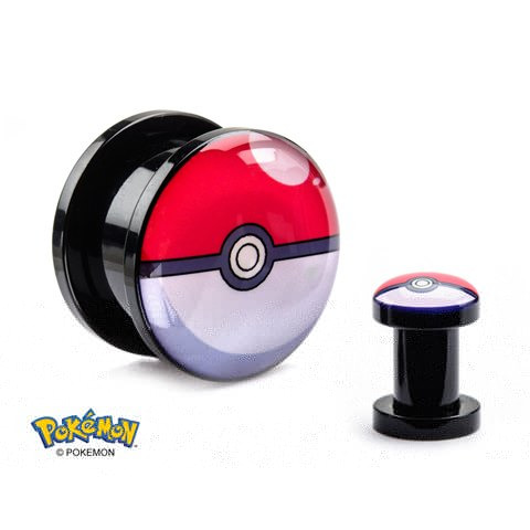 Pokeball Screw-Fit 7/16 Acrylic Plugs