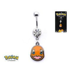 Charmander Head  Stainless Steel Navel Dangle