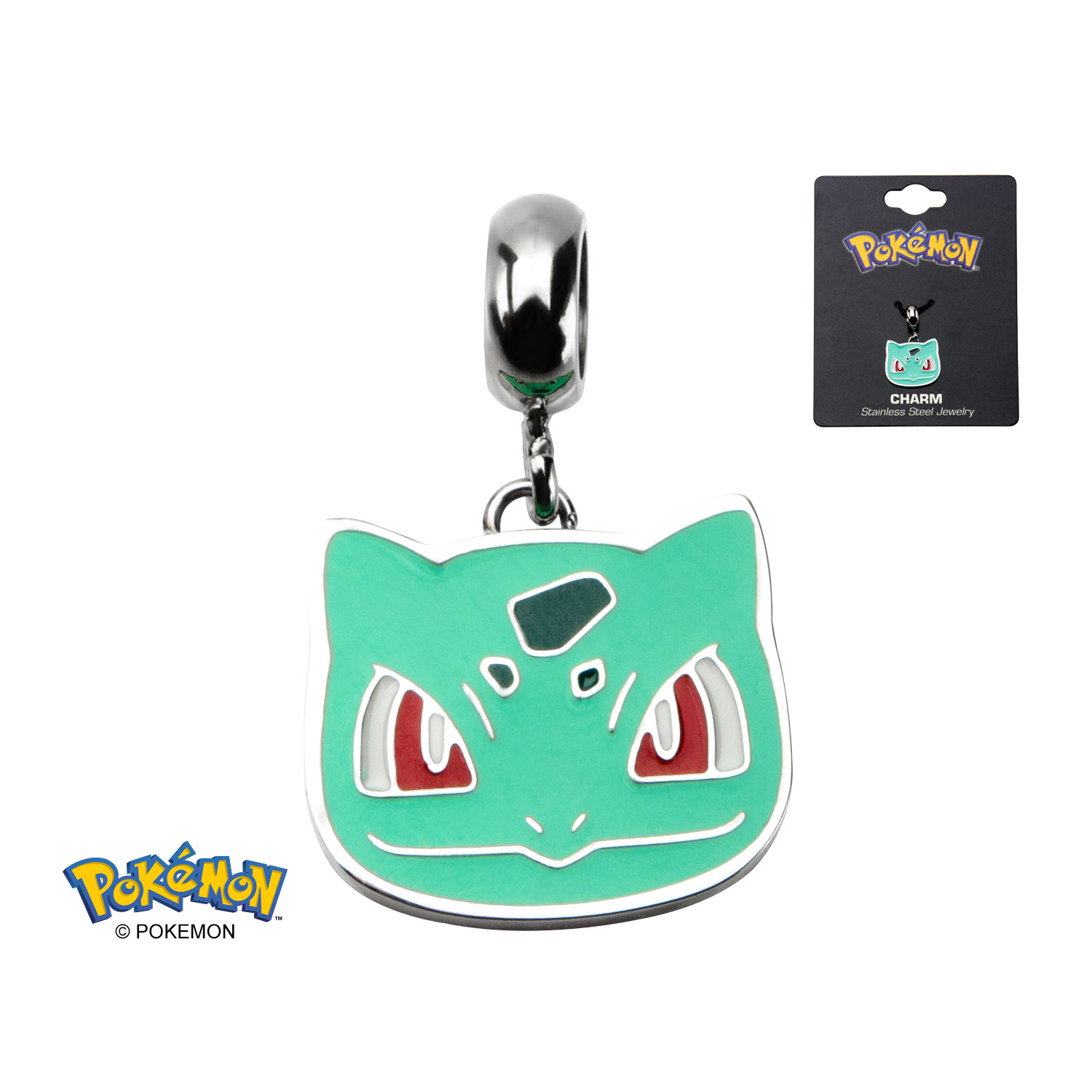 Bulbasaur Stainless Steel Dangle Charm