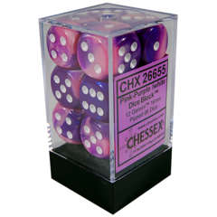 Chessex Dice CHX 27657 Festive 16mm D6 Violet w/ White Set of 12