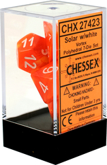 Chessex Dice CHX 27423 Vortex Polyhedral Solar w/ White Set of 7