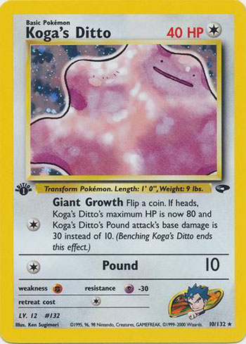 Kogas Ditto - 10/132 - Holo Rare - 1st Edition