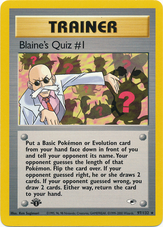 Blaines Quiz #1 - 97/132 Rare - 1st Edition