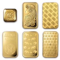 1 oz Gold Bar - Various Manufacturers