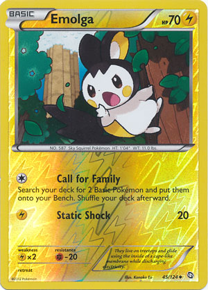 Emolga - 45/124 - Uncommon - Reverse Holo