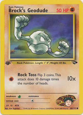 Brocks Geodude - 68/132 - Common - 1st Edition