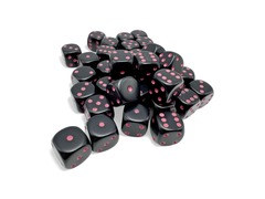 Chessex Dice CHX 25848 Opaque Black/Pink Set of 36