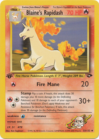 Blaines Rapidash - 33/132 - Uncommon - 1st Edition