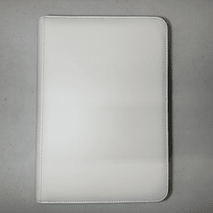 9-Pocket Zipper Binder - White