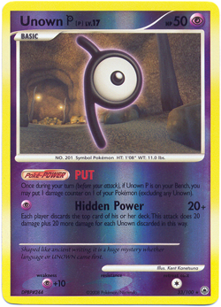 Unown P - 33/100 - Rare - Reverse Holo