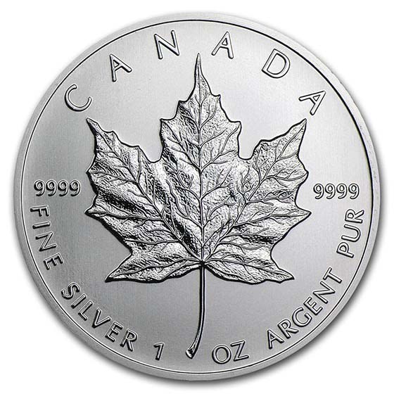 1oz Canadian Maple Leaf Silver Coin (Random Year)