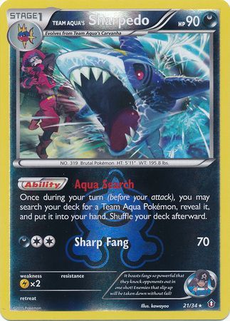 Team Aquas Sharpedo - 21/34 - Rare - Reverse Holo