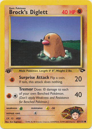 Brocks Diglett - 67/132 - Common - 1st Edition