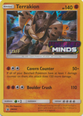 Terrakion SM205 Wave Holo STAFF Promo - SM11 Unified Minds Prerelease