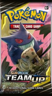 Pokemon Sun & Moon SM9 Team Up Booster Pack -- Gengar & Mimikyu Pack Art