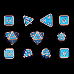 Mythica RPG Set - Copper Aquamarine 11pc Set (Die Hard Dice)