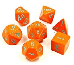 Chessex - Heavy - Orange/Turquoise 8pc - CHX30038