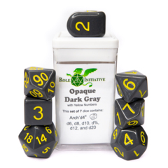 Role 4 Initiative - Opaque Dark Gray / Yellow Numbers 7pc