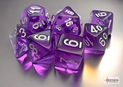 Chessex - Mini Translucent Purple/White 7pc - CHX20377