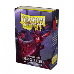 Dragon Shield - Matte Japanese Size Sleeves - Blood Red 60 ct