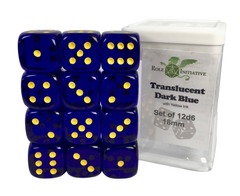 Role 4 Initiative - Translucent Blue/Yellow 18mm 12D6 Pips Dice